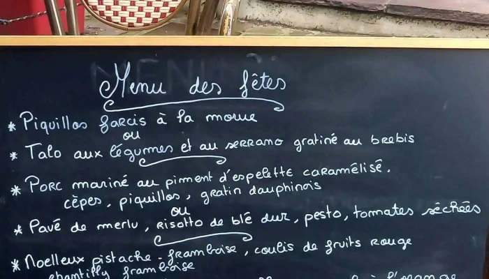 Trinketeko Ostatuabar Restaurant Du Trinquet Laduche Menu - Ascain