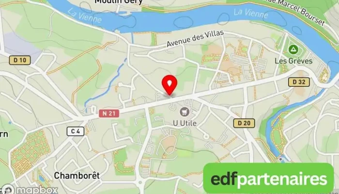 carte de TRYBA Aixe-sur-Vienne Menuisier, Fenêtre en aluminium, Fournisseur de portes, Fournisseur de portes de garage, Atelier de menuiserie, Magasin de fenêtres en PVC, Fournisseur de fenêtres à Aixe-sur-Vienne